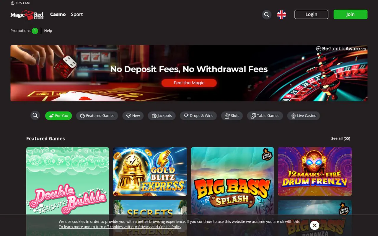 MagicRed homepage screenshot
