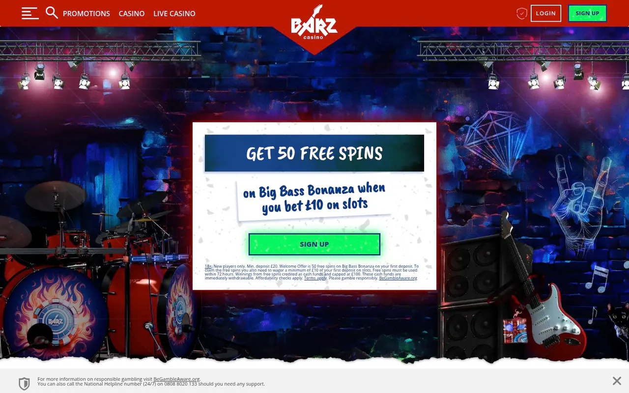 Barz homepage screenshot