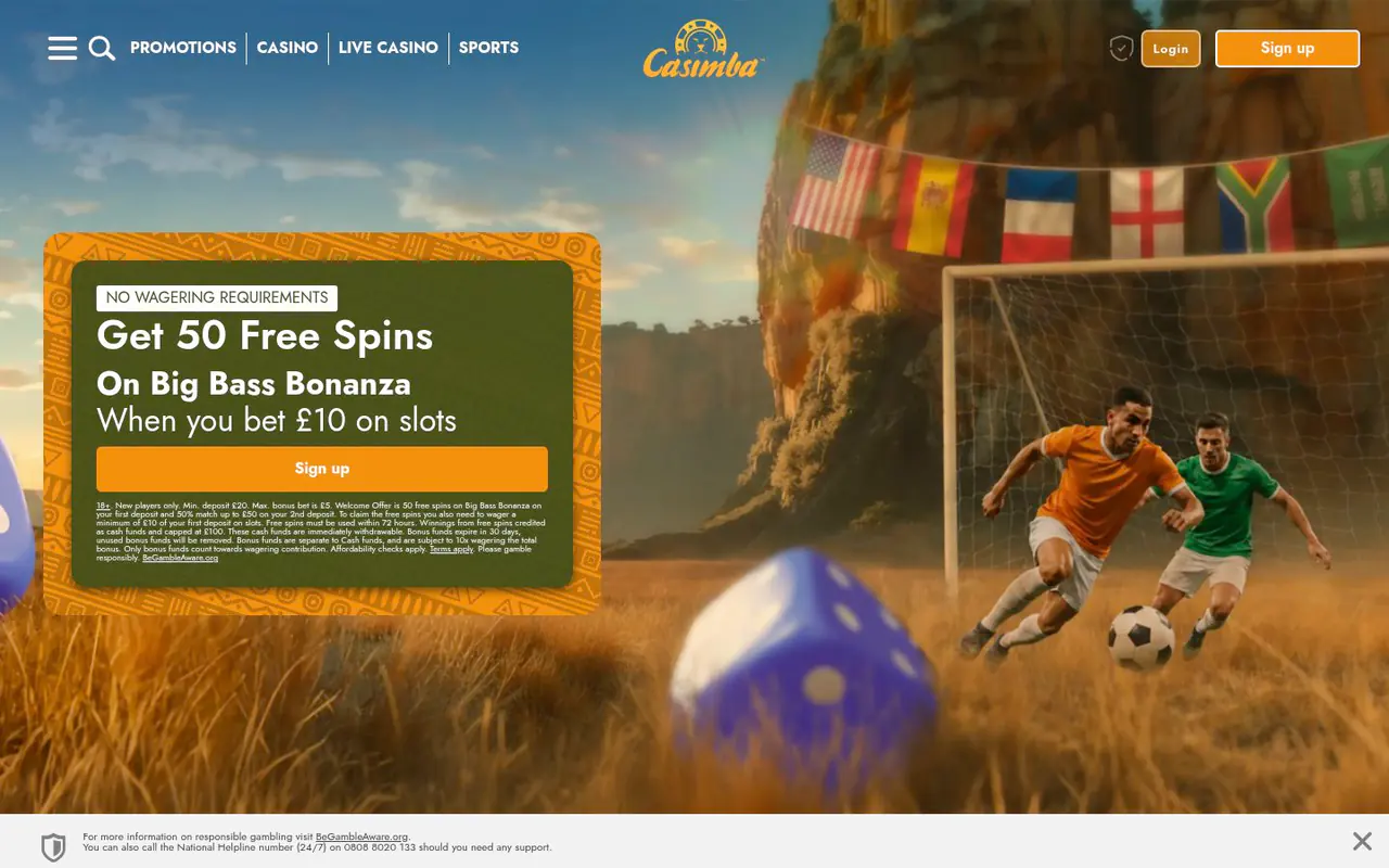 Casimba homepage screenshot
