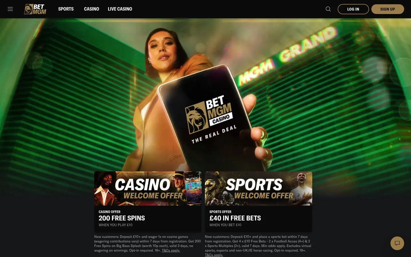 BetMGM homepage