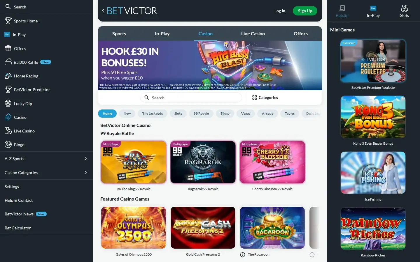 BetVictor homepage