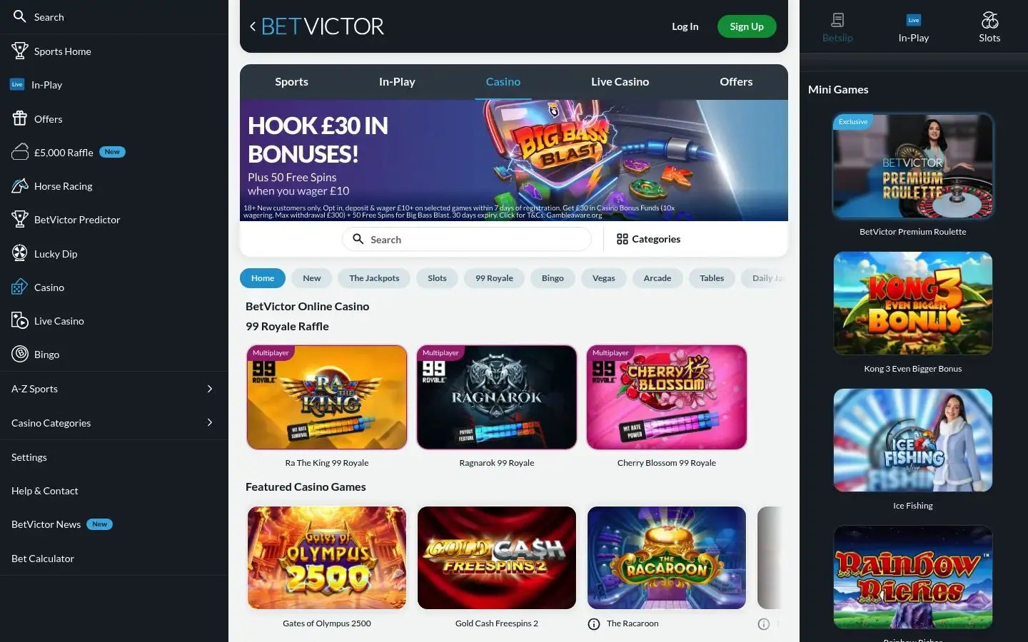 BetVictor homepage