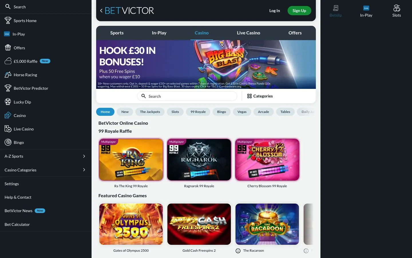 BetVictor homepage