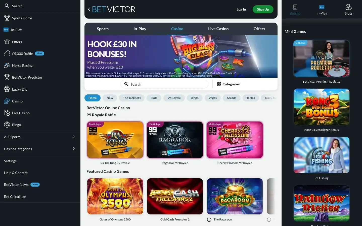 BetVictor homepage