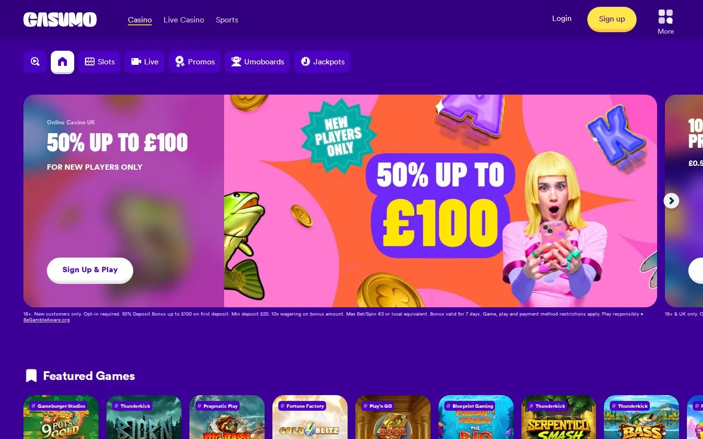 Casumo homepage