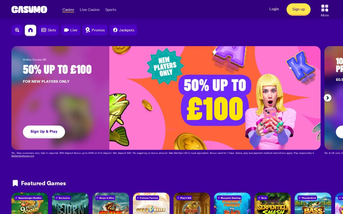 Casumo homepage